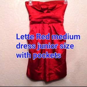 Lette Red medium dress junior size with pockets